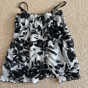 Black and White Floral Women's Blouse
